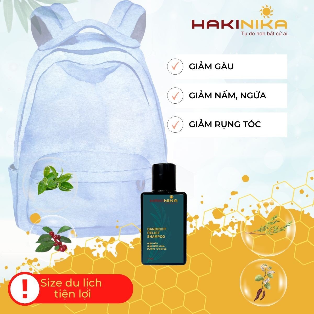 Dầu gội trị gàu, ngứa, nấm da đầu HAKINIKA (120ml)